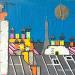 Gemälde Paris est une Fête von Lovisa | Gemälde Pop-Art Urban Acryl Collage Posca Blattsilber Upcycling