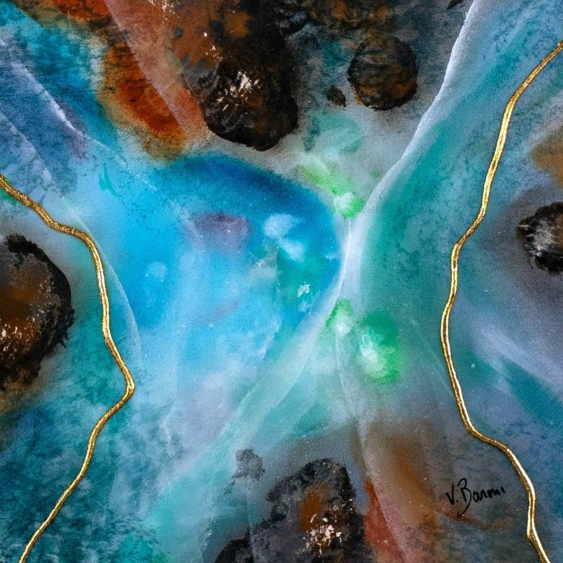 Painting Opale marine III by Baroni Victor | Painting Abstract Minimalist Acrylic