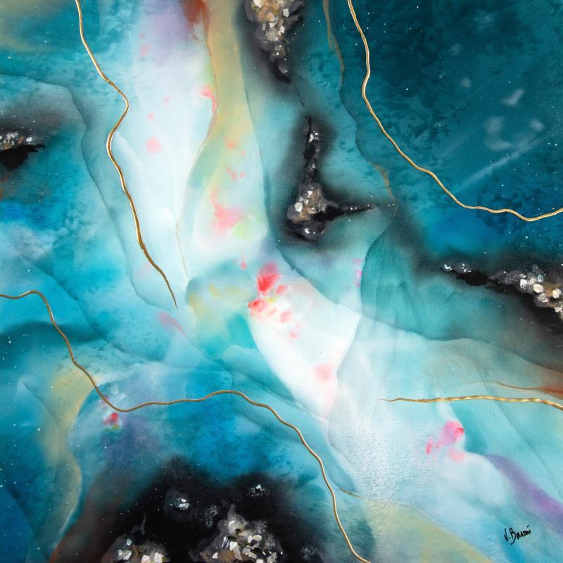 Gemälde Opale marine von Baroni Victor | Gemälde Abstrakt Minimalistisch Acryl