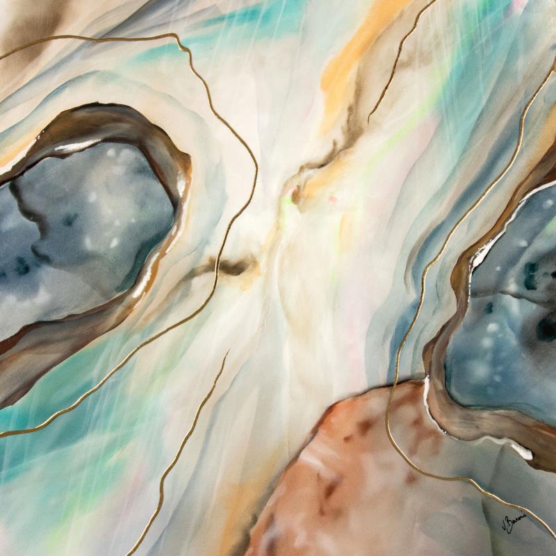Peinture Agate opale par Baroni Victor | Tableau Abstrait Minimaliste Acrylique