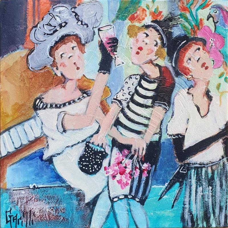 Painting Girls night  by Garilli Nicole | Painting Figurative Acrylic Life style, Pop icons