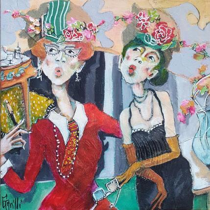 Gemälde Amitiés florales von Garilli Nicole | Gemälde Figurativ Acryl Alltagsszenen
