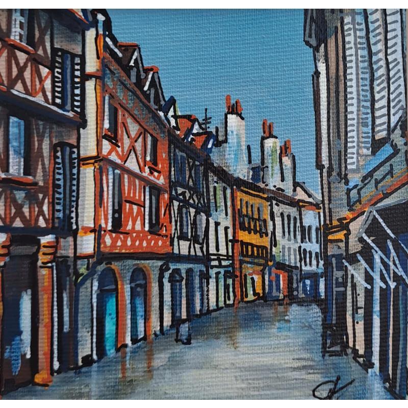Painting Dans les rues de Dijon by Touras Sophie-Kim  | Painting Figurative Acrylic