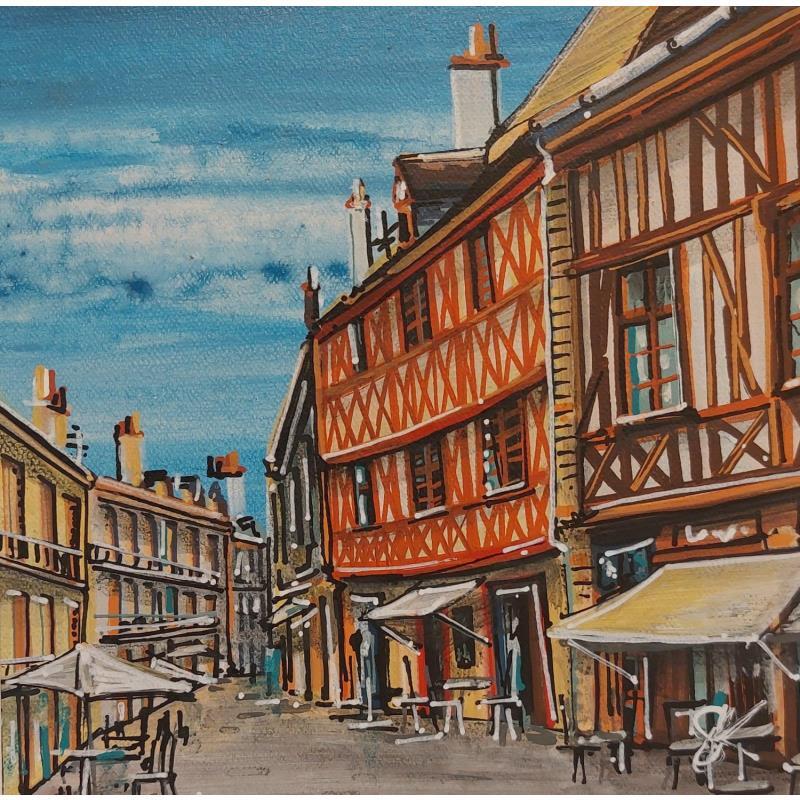 Painting Terrasse de café dans les rues de Dijon by Touras Sophie-Kim  | Painting Figurative Acrylic