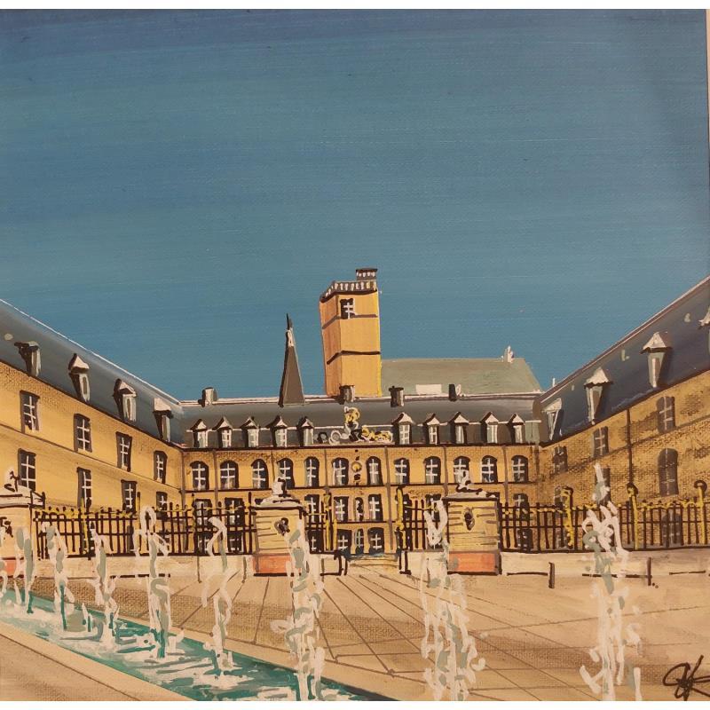 Painting La fontaine du palais des ducs de Bourgogne, Dijon by Touras Sophie-Kim  | Painting Figurative Acrylic