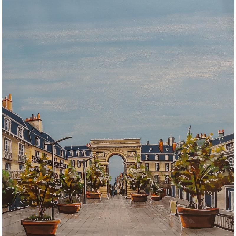 Peinture Dijon et la porte Guillaume par Touras Sophie-Kim  | Tableau Figuratif Acrylique