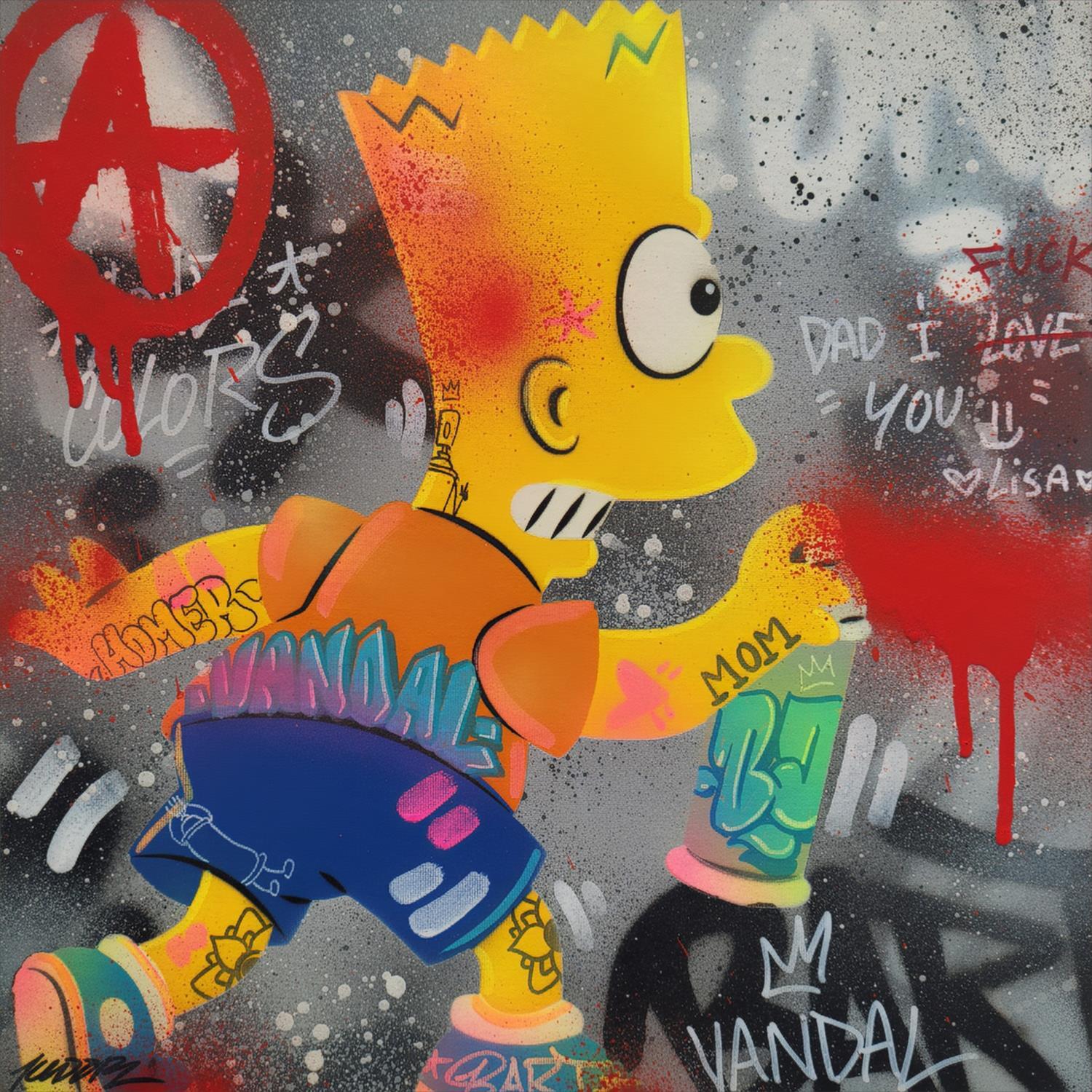 Painting Bart vandal by Kedarone | Carré d'artistes