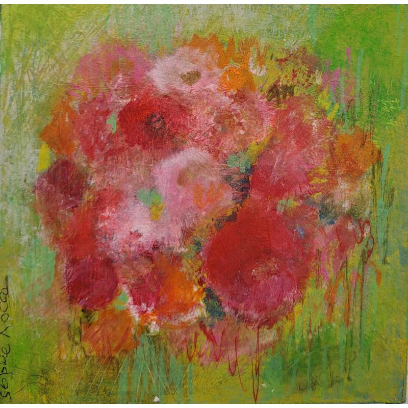 Painting Bouquet rond by Rocco Sophie | Painting Raw art Acrylic