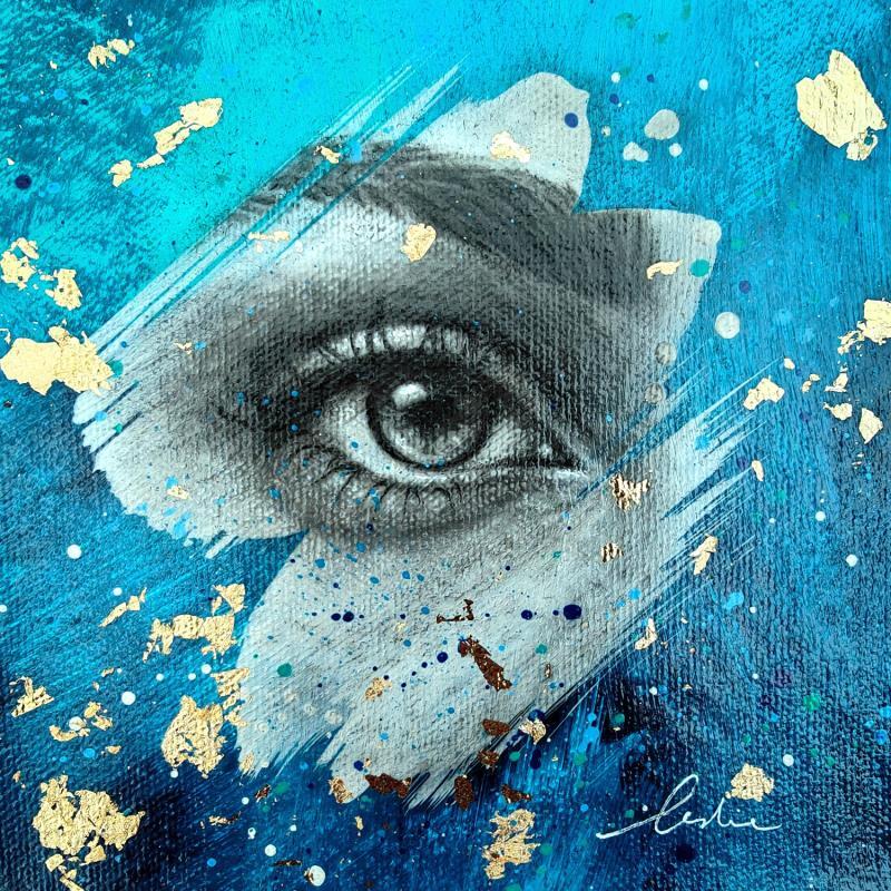 Painting Under water  by Valade Leslie | Painting Street art Portrait Acrylic Charcoal Gold leaf