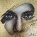 Gemälde Blanca von Valade Leslie | Gemälde Street art Porträt Acryl Zeichenkohle Blattgold