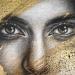 Painting Blanca by Valade Leslie | Painting Street art Portrait Acrylic Charcoal Gold leaf