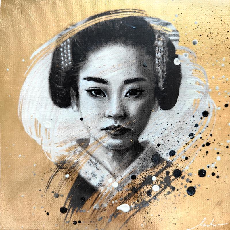 Painting Kalima by Valade Leslie | Painting Street art Acrylic, Charcoal, Gold leaf Pop icons, Portrait