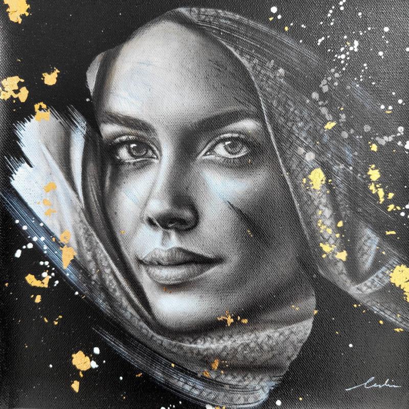 Painting Amar by Valade Leslie | Painting Street art Acrylic, Charcoal, Gold leaf