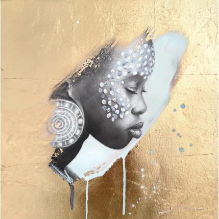 Painting Siballa by Valade Leslie | Painting Street art Acrylic, Charcoal, Gold leaf Portrait