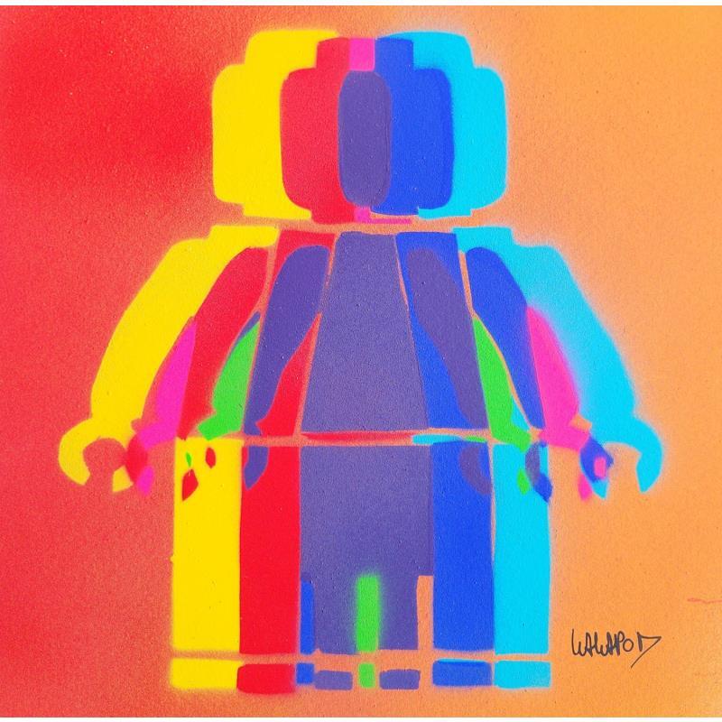 Painting Multi Lego Rouge Orange  by Wawapod | Painting Pop-art Acrylic, Posca Pop icons