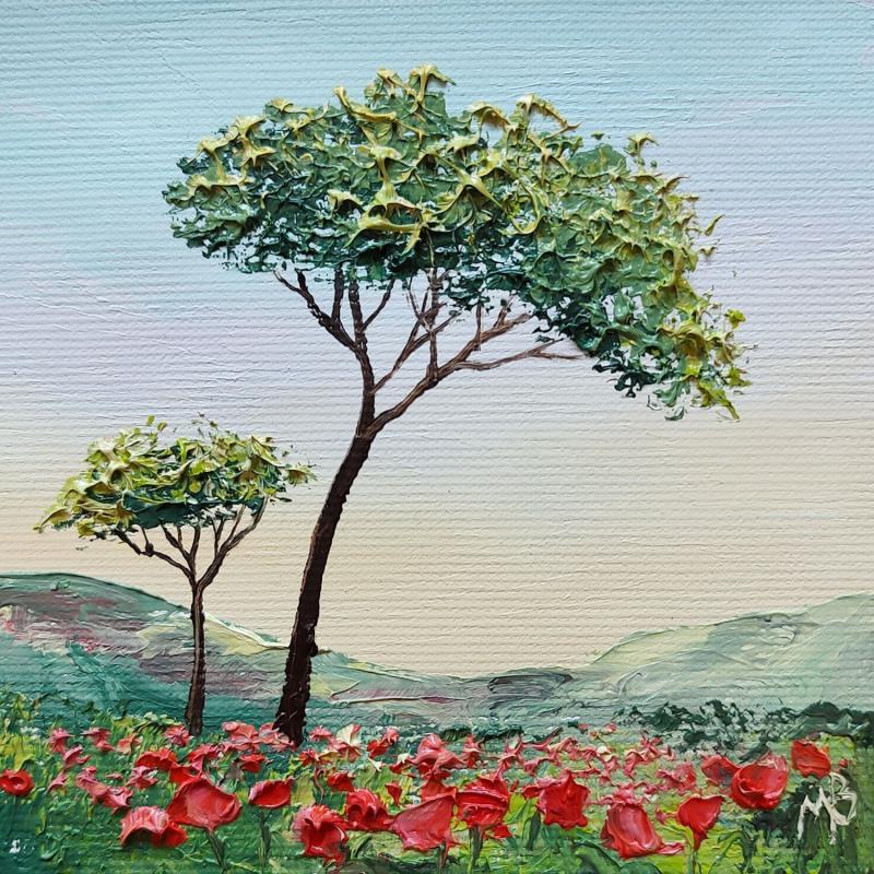 Gemälde Sous les pins von Blandin Magali | Gemälde Figurativ Landschaften Öl
