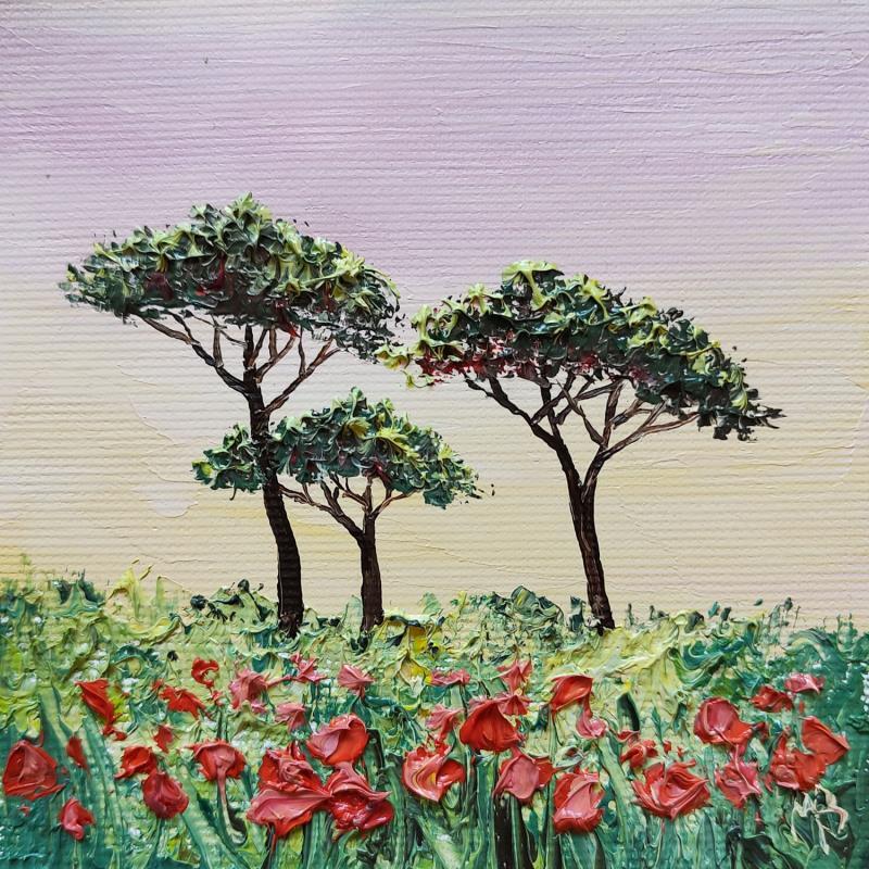 Painting Les coquelicots by Blandin Magali | Painting Figurative Oil Landscapes