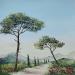 Painting Vers le sentier by Blandin Magali | Painting Figurative Landscapes Oil