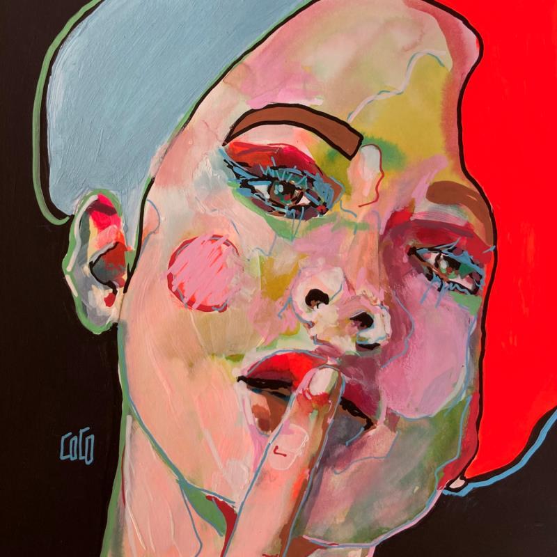 Painting Conversations Silencieuses : ecorchoeur by Coco | Painting Figurative Acrylic, Ink Pop icons, Portrait