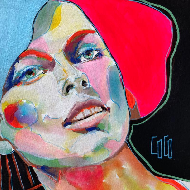 Painting Conversations Silencieuses : songéclipse by Coco | Painting Figurative Acrylic, Ink Pop icons, Portrait