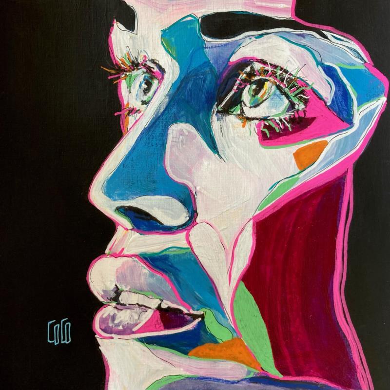 Painting Conversations Silencieuses : masquâme by Coco | Painting Figurative Acrylic, Ink Portrait