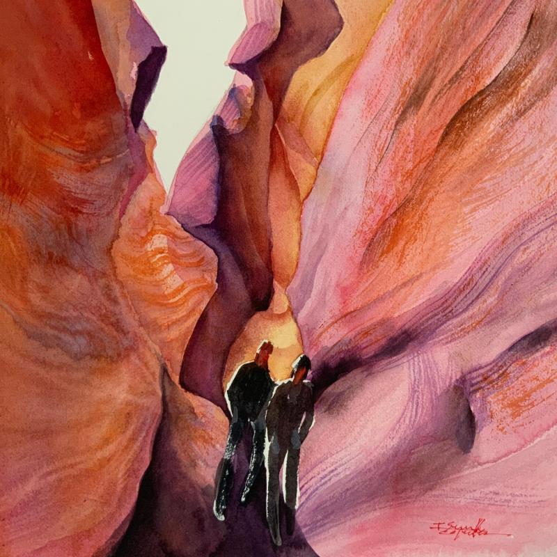 Painting SEDONA 86 by Seruch Capouillez Isabelle | Painting Figurative Watercolor Pop icons, Urban