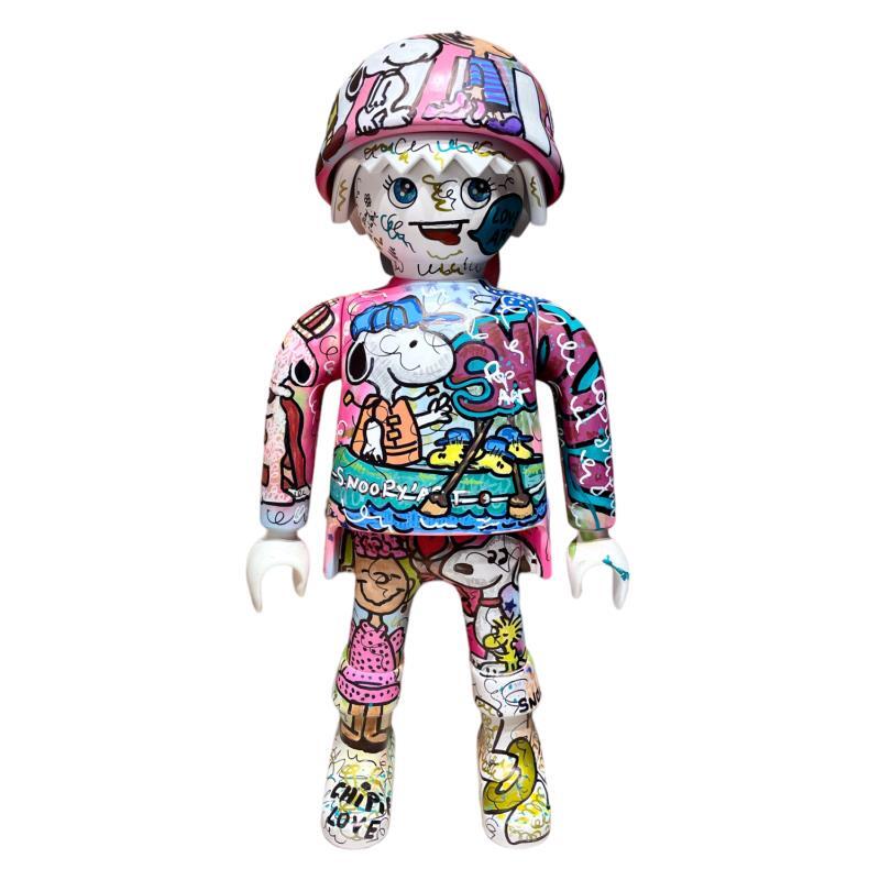 Sculpture PLAYMOBIL XXL SNOOPY pop art 63cm modèle unique par Frany La Chipie | Sculpture