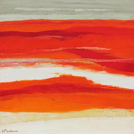Painting Terre de feu by Marteau Frederique | Painting Abstract Oil Landscapes