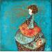 Gemälde Honorine von Blais Delphine | Gemälde Figurativ Minimalistisch Acryl Collage Tinte