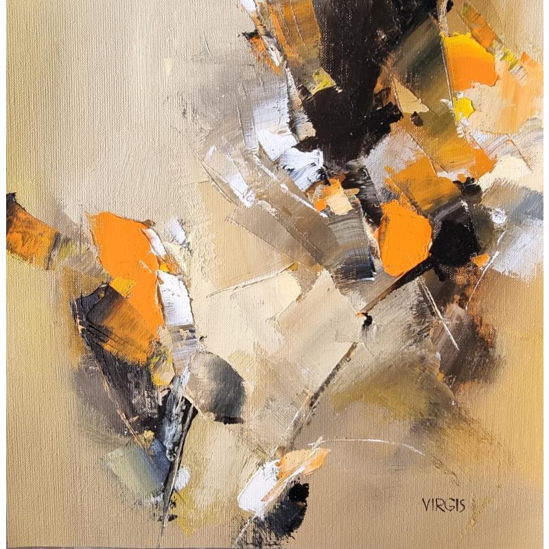 Painting Fleurs d'automne by Virgis | Painting Abstract Minimalist Oil