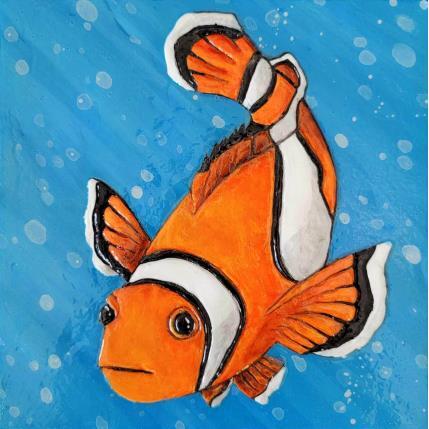 Painting NEMO by Geiry | Painting Subject matter Acrylic, Marble powder, Resin Animals, Nature