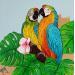 Peinture ENAMORADO ENAMORADO par Geiry | Tableau Matiérisme Nature Animaux Bois Acrylique Pigments Poudre de marbre