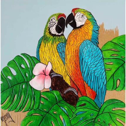 Peinture ENAMORADO ENAMORADO par Geiry | Tableau Matiérisme Acrylique, bois, Pigments, Poudre de marbre animaux, Nature