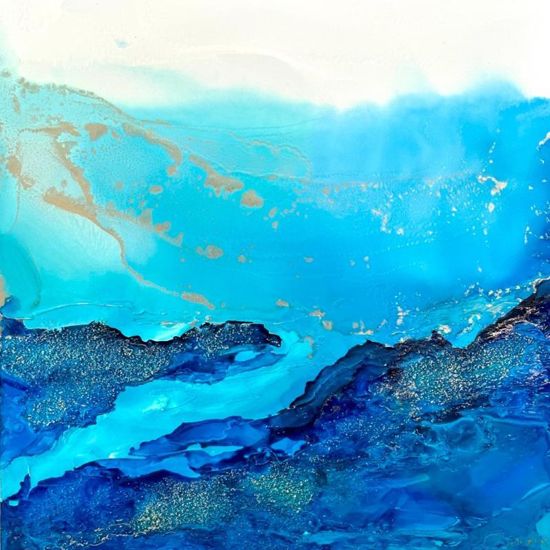 Painting F3_1384 POESIE MARINE by Depaire Silvia | Painting Abstract Acrylic, Ink, Metal Landscapes, Marine, Nature