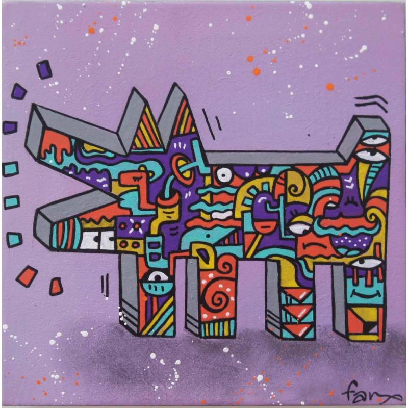 Painting Doggy DOG  by Fanny | Painting Street art Posca, Wood