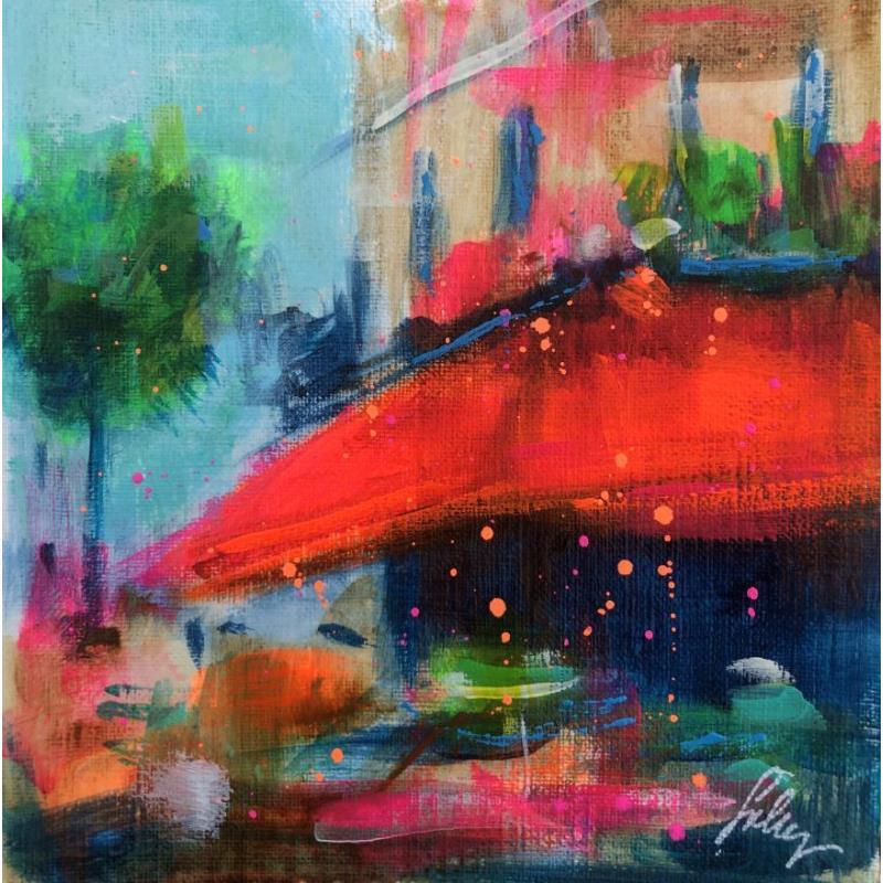 Painting Café Eden by Solveiga | Painting Figurative Urban Acrylic