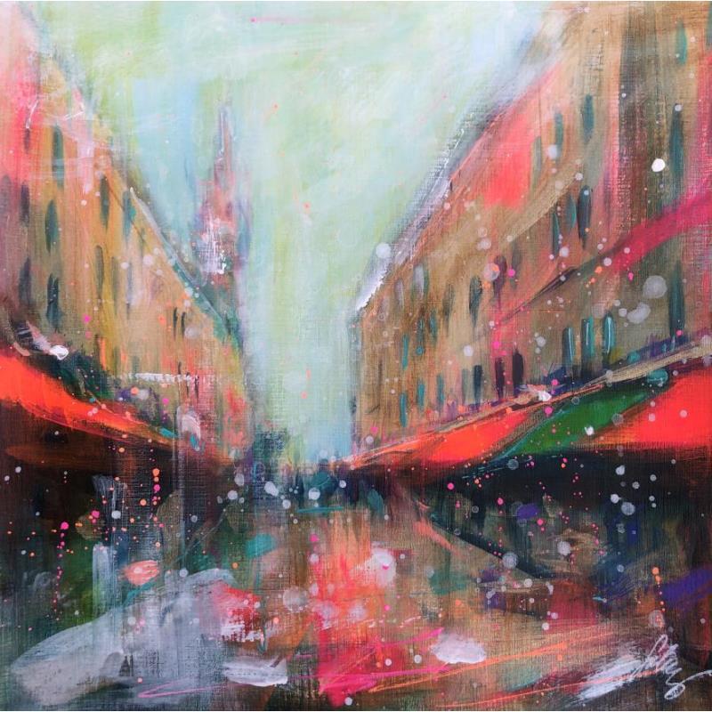 Painting Street life by Solveiga | Painting Figurative Acrylic Urban