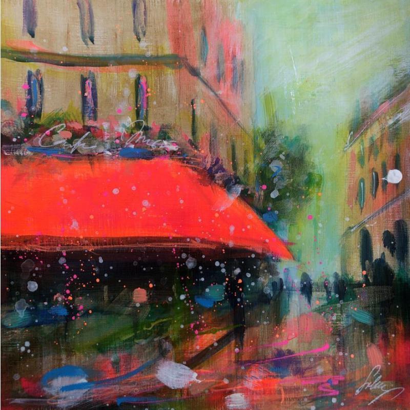 Painting Centre ville by Solveiga | Painting Figurative Urban Acrylic
