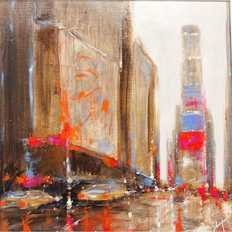 Painting On the Times Square by Solveiga | Painting Figurative Acrylic Urban