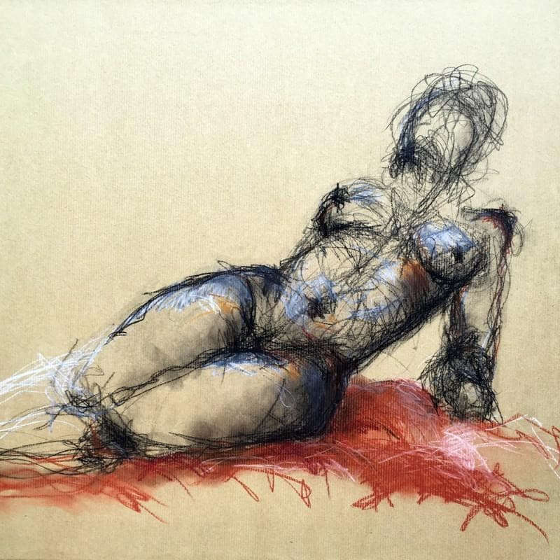 Painting Emma by Sahuc François | Painting Figurative Acrylic Nude