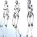 Painting Louise 3 poses by Sahuc François | Painting Figurative Mixed Nude