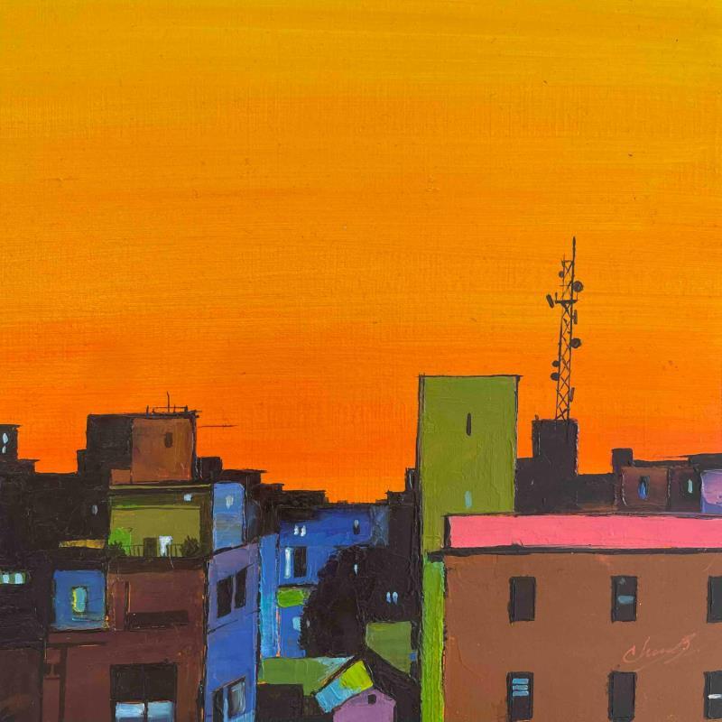 Gemälde The city before sunset von Chen Xi | Gemälde Figurativ Urban Öl