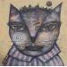 Gemälde Catman von Casado Dan  | Gemälde Art brut Tiere Acryl Collage