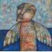 Peinture Bird Man par Casado Dan  | Tableau Art Singulier Animaux Acrylique Collage