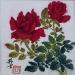 Gemälde Roses rouges von Tayun | Gemälde Figurativ Natur Stillleben Aquarell