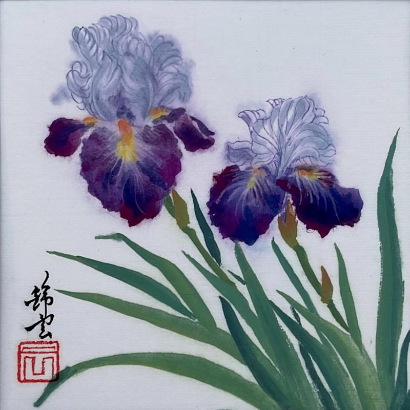Painting Iris by Tayun | Painting Figurative Watercolor Nature
