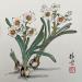 Peinture Narcisses blanches par Tayun | Tableau Figuratif Nature Aquarelle Encre