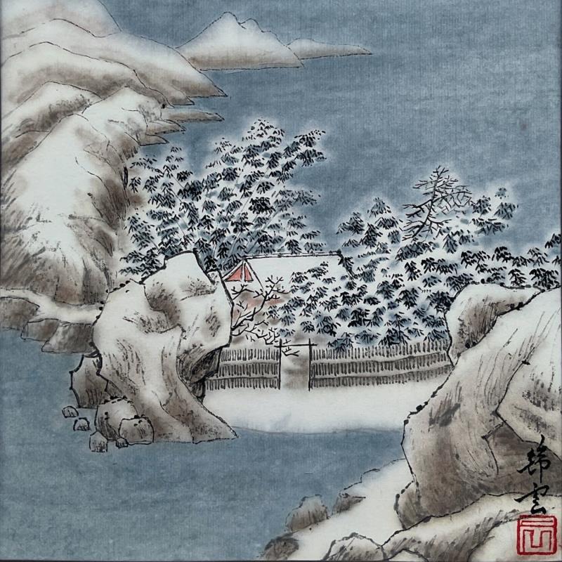 Painting Quatre saisons - hiver by Tayun | Painting Figurative Watercolor Landscapes, Pop icons