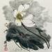 Gemälde Lotus Blanc von Tayun | Gemälde Figurativ Natur Aquarell Tinte