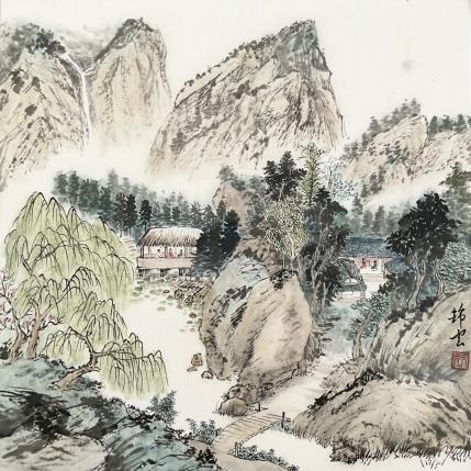 Gemälde Paysage d'été von Tayun | Gemälde Figurativ Aquarell, Tinte Landschaften